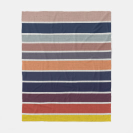 Ocean Sunrise Striped Fleece Deken