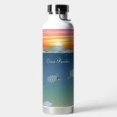 Ocean Sunrise & Turtles Water Bottle Waterfles (Links)