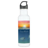 Ocean Sunrise & Turtles Water Bottle Waterfles (Voorkant)