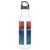 Ocean Sunrise & Turtles Water Bottle Waterfles (Achterkant)