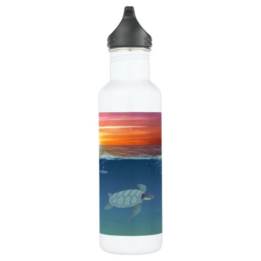 Ocean Sunrise & Turtles Water Bottle Waterfles (Rechts)