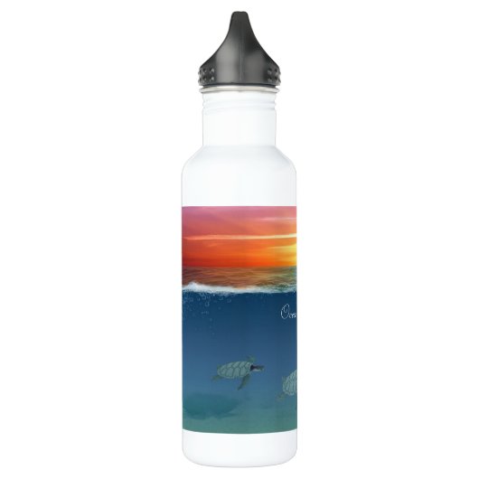 Ocean Sunrise & Turtles Water Bottle Waterfles (Links)