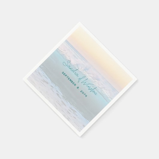 Ocean Sunrise Wedding Receptie Papieren servetten (Hoek)