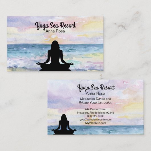 *~* Ocean Sunrise Zee Mindfulness Yoga Resort Visitekaartje (Voorkant / Achterkant)