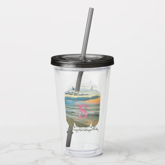 Ocean Sunset 0735 Acryl Drinkbeker (Achterkant)