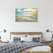Ocean Sunset 0735 Art Canvas Afdruk (Insitu (Slaapkamer))