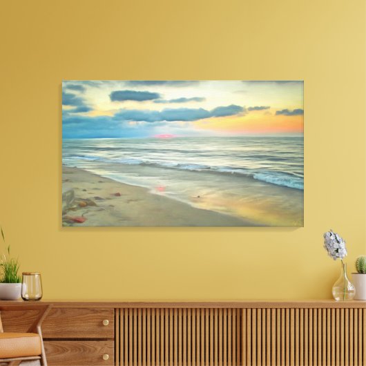 Ocean Sunset 0735 Art Canvas Afdruk (Insitu (Woonkamer))