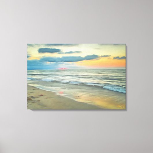 Ocean Sunset 0735 Art Canvas Print (Voorkant)