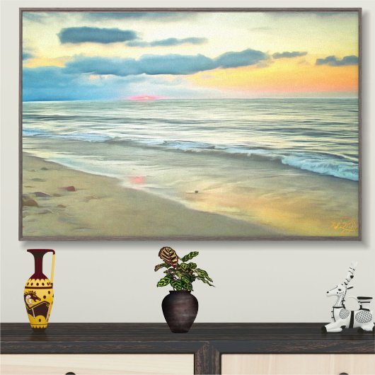 Ocean Sunset 0735 Art Canvas Print