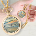 Ocean Sunset 0735 Ketting horloge<br><div class="desc">Het schilderen "Ocean Sunset 0735"Collectie personaliseert zich op de productpagina of klikt de "Customize"knoop voor meer ontwerpopties. Ontwerp gemaakt van mijn schilderij "Ocean Sunset 0735",  dat het strand op zonsondergang nabij het Hotel Krystal in Puerto Vallarta (Mexico) vangt. Overeenkomende producten zijn beschikbaar in dit collectie.</div>