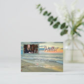 Ocean Sunset 0735 QR Code Hello Calling Card Visitekaartje (Staand voorkant)