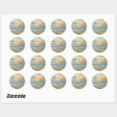 Ocean Sunset 0735 Ronde Sticker (Vel)