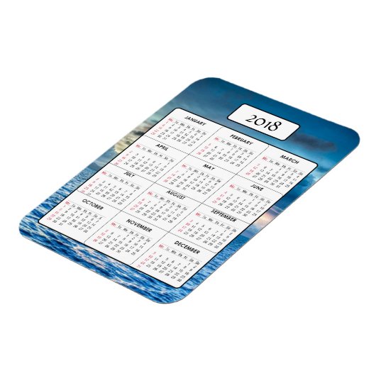Ocean Sunset 2018 Kalender Magneet (Linkerzijde)