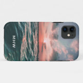 Ocean Sunset aangepaste monogram telefoongevallen Case-Mate iPhone Case (Achterkant (horizontaal))