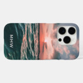 Ocean Sunset aangepaste monogram telefoongevallen Case-Mate iPhone Case (Achterkant (horizontaal))
