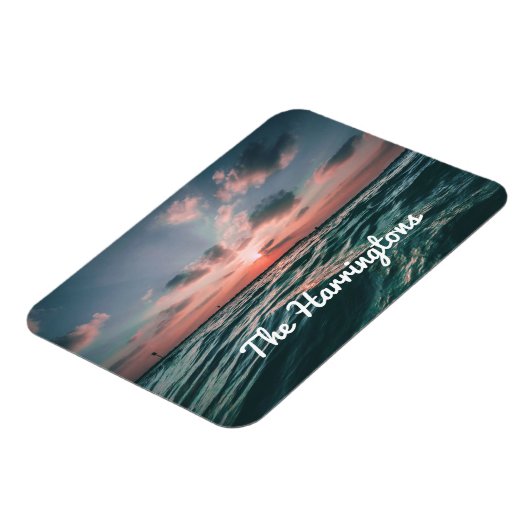 Ocean Sunset aangepaste naam magneet (Linkerzijde)
