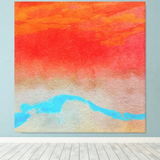 Ocean Sunset Abstract Canvas Afdruk (Insitu (Houten vloer))