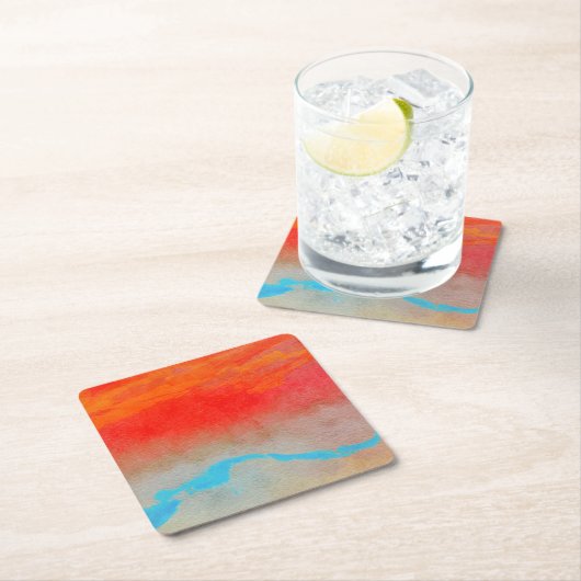 Ocean Sunset Abstract Kartonnen Onderzetters (Insitu)