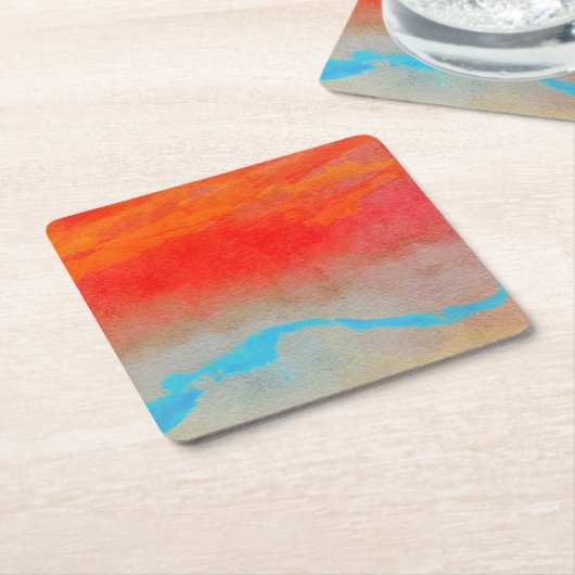 Ocean Sunset Abstract Kartonnen Onderzetters (Schuin)