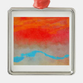 Ocean Sunset Abstract Metalen Ornament (Voorkant)
