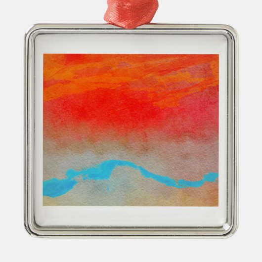 Ocean Sunset Abstract Metalen Ornament (Voorkant)