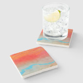 Ocean Sunset Abstract Stenen Onderzetter (Zijkant)