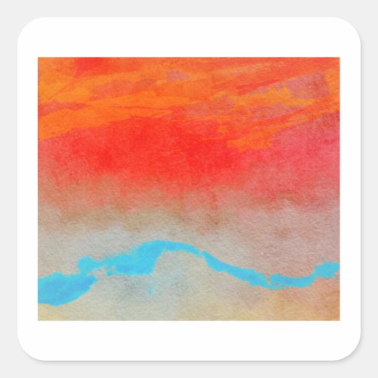 Ocean Sunset Abstract Vierkante Sticker (Voorkant)