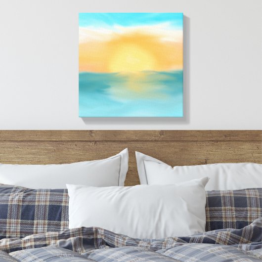 Ocean Sunset Abstract Wall Art Canvas Home Decor  (Insitu (Slaapkamer))