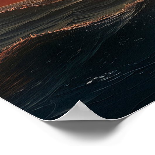 Ocean Sunset (acrylverf effect) Ai Poster (Hoek)