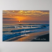  Ocean Sunset afbeelding met plaatsaanduidingen Poster (Voorkant)