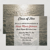 Ocean Sunset Afstuderen Invitation Kaart (Voorkant / Achterkant)