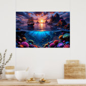 Ocean Sunset Art Poster (Keuken)