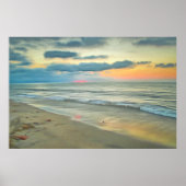 Ocean Sunset Beach 0735 Schilderij Kunstprint Poster (Voorkant)