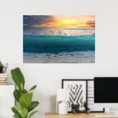 Ocean Sunset Beach Foto 193 Poster (Thuiskantoor)