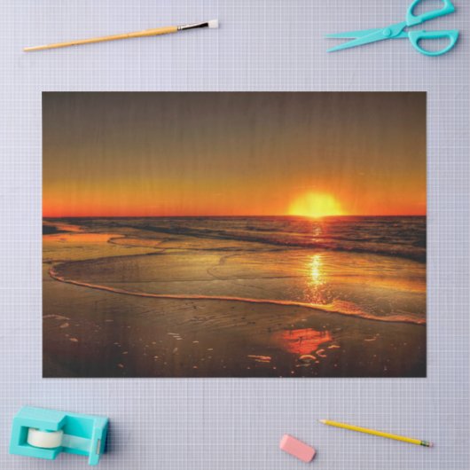 Ocean Sunset Beauful Background-ontkoppeling Tissuepapier (Craft)
