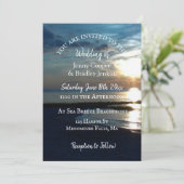 Ocean Sunset bij Dusk Bruiloft Kaart (Staand voorkant)