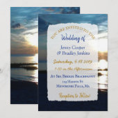 Ocean Sunset bij Dusk Bruiloft Kaart (Voorkant / Achterkant)