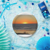 Ocean Sunset bij het strand Art Photo Paper Bord (Feest)