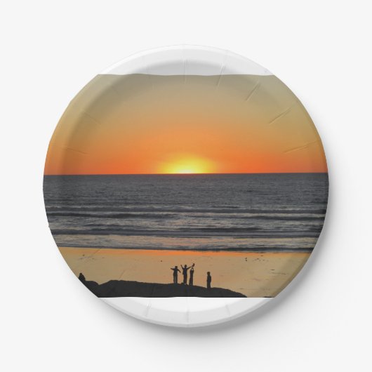 Ocean Sunset bij het strand Art Photo Paper Bord (Voorkant)