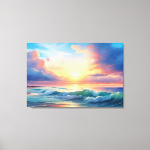 Ocean Sunset Canvas Afdruk