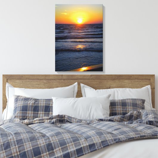 Ocean Sunset Canvas Afdruk (Insitu (Slaapkamer))