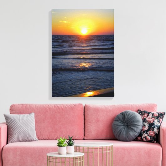 Ocean Sunset Canvas Afdruk (Insitu (Woonkamer))