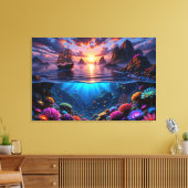 Ocean Sunset Canvas Art Afdruk (Insitu (Woonkamer))