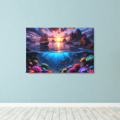 Ocean Sunset Canvas Art Afdruk (Insitu (Houten vloer))