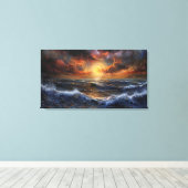 Ocean Sunset Canvas Art Afdruk (Insitu (Houten vloer))