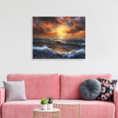 Ocean Sunset Canvas Art Afdruk (Insitu (Woonkamer))
