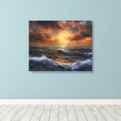 Ocean Sunset Canvas Art Afdruk (Insitu (Houten vloer))
