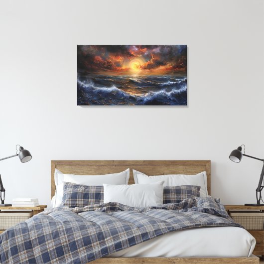Ocean Sunset Canvas Art Afdruk (Insitu (Slaapkamer))