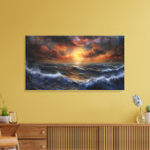 Ocean Sunset Canvas Art Afdruk (Insitu (Woonkamer))