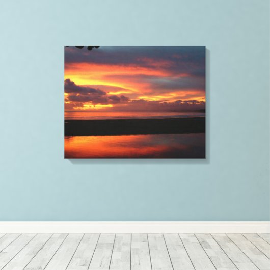 Ocean Sunset Canvas Print (Insitu (Houten vloer))